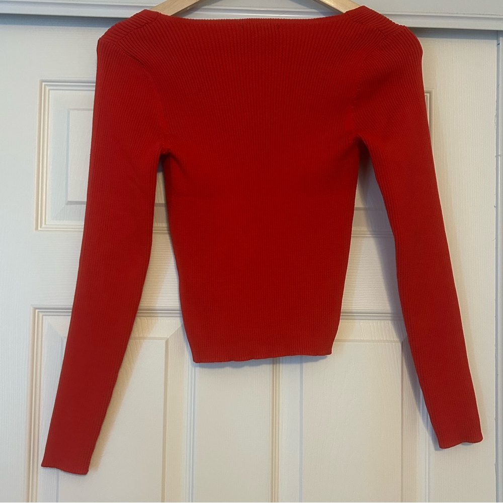 Sincerely Jules Red Ribbed Top - Picture 3 of 5